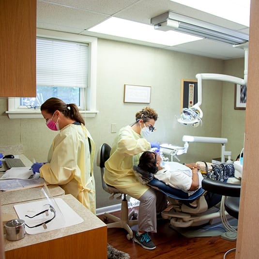 dental team working on patient