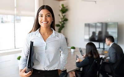 Young professional woman smiling