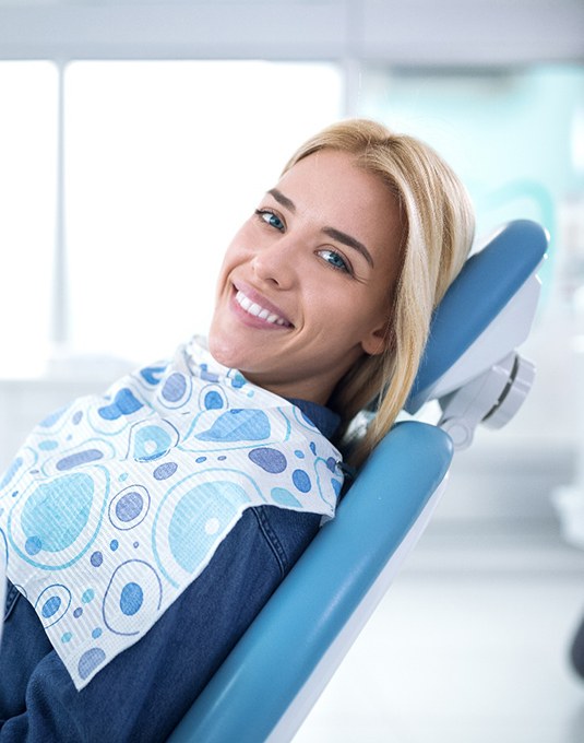 Woman at Delta Dental dentist in Cherry Hill.