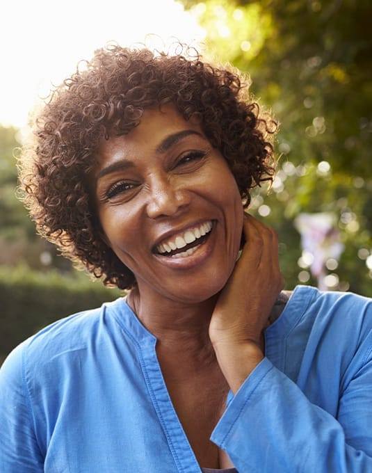 closeup of a patient smiling