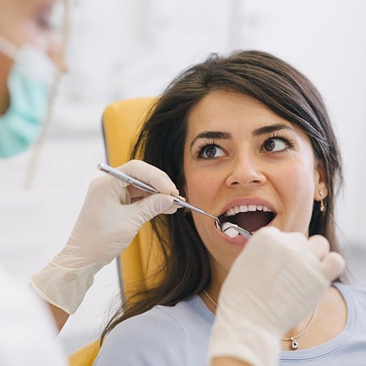 woman having root canal checkup