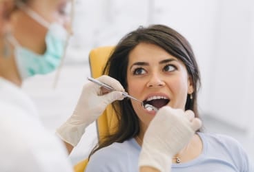 woman getting a checkup