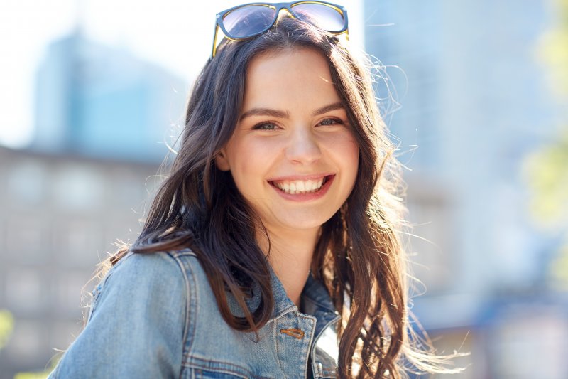 Woman smiling on summer break